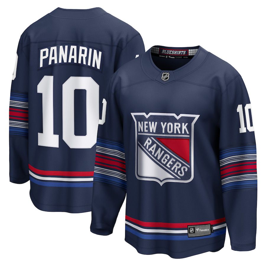 Men New York Rangers 10 Artemi Panarin Fanatics Branded Navy Alternate Premier Breakaway Player NHL Jersey
